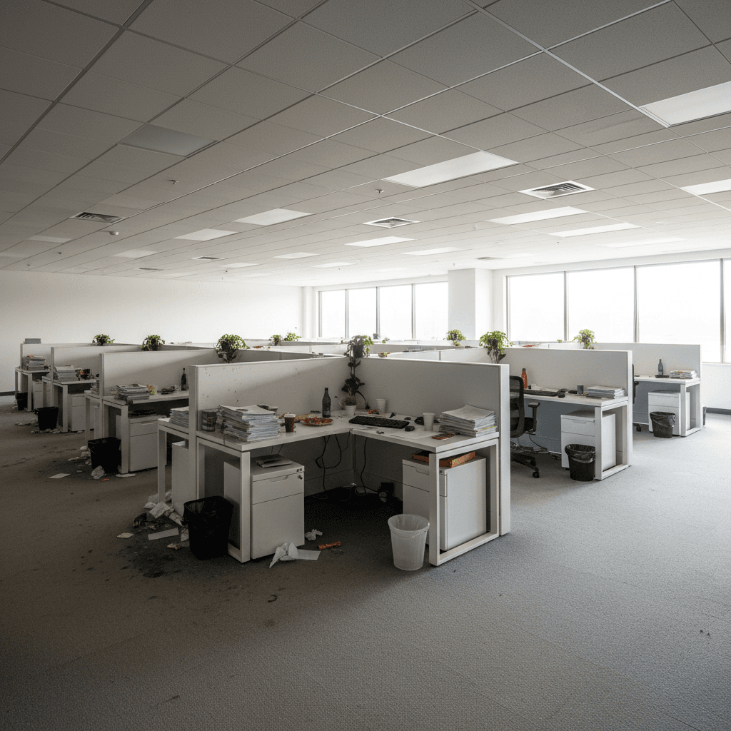 Commercial office space before and after