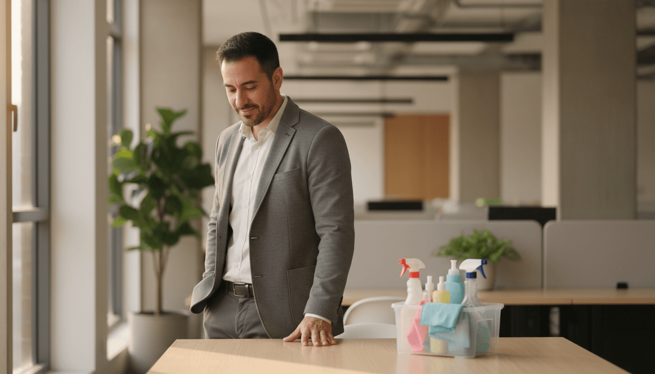 Nicholas Gomez, founder of Pristine Clean, in a Fort Lauderdale office space