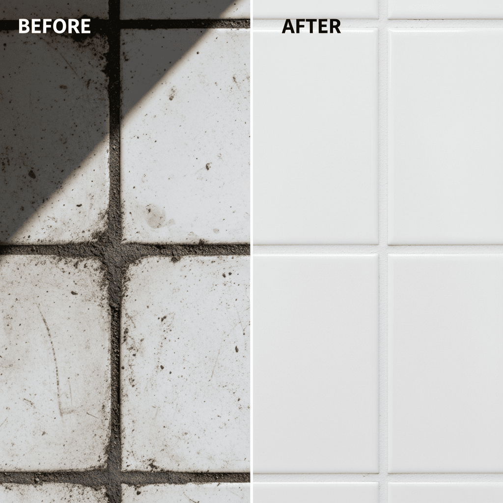 Floor grout and tile detail restoration