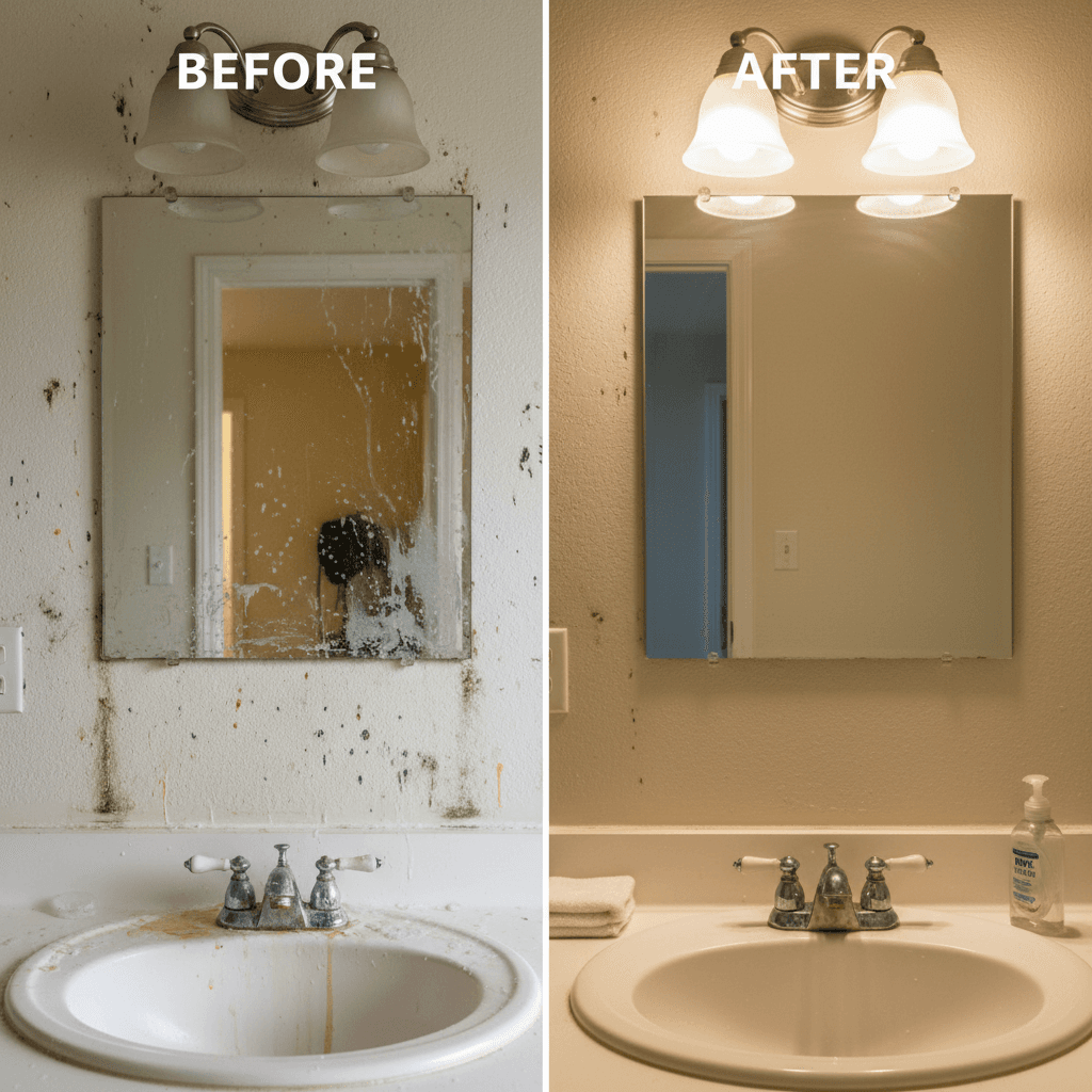 Bathroom vanity and wall sanitation